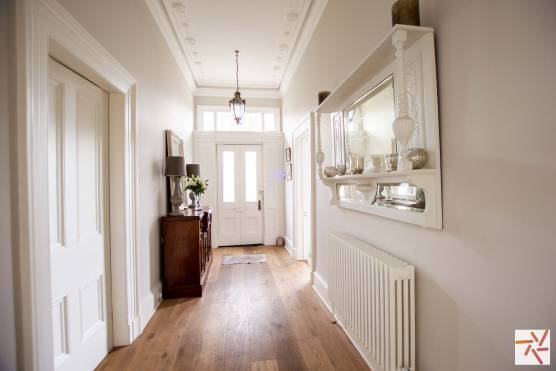 3227C 17 tv shoot location house in Cheshire light entryway with wooden floors