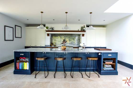 3251W 3 tv commercial location house in west yorkshire large kitchen island in blue shaker style.jpg