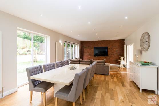 3116W 1 filming shoot location in West Yorkshire open plan dining area with exposed brickwork