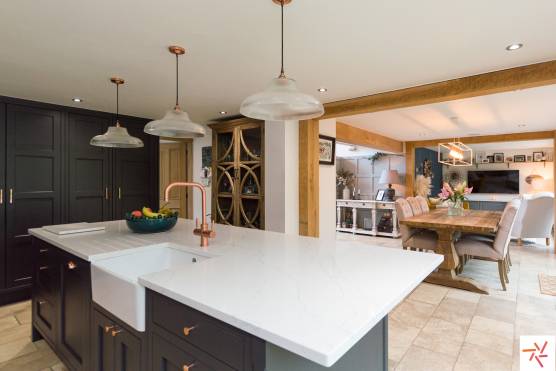 3279C 5 filming location house in Cheshire open plan kitchen with kitchen island and hanging lights.jpg