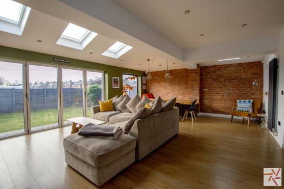 3315M 7 photo shoot location house in Manchester modern open plan kitchen with exposed brick