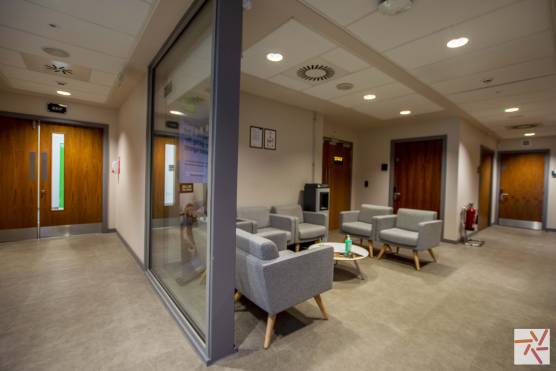 3344M 24 tv commercial location in Manchester office reception waiting area