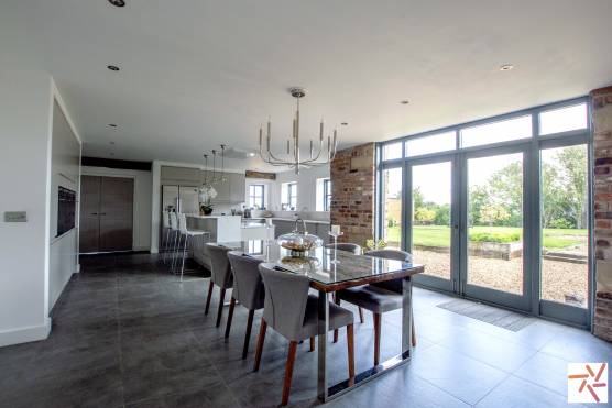 3358C 2 filming location house in Cheshire open plan kitchen with exposed brick