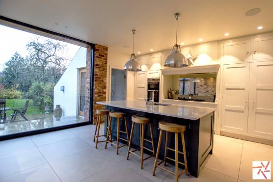 3378C 4 tv commercial location house in Cheshire Period property with stylish open plan kitchen with exposed brick wall