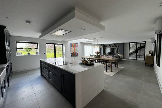 3469C 7 tv shoot location house in Cheshire modern open plan kitchen and living area