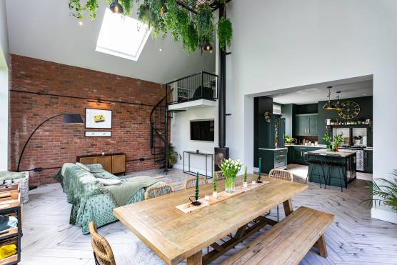 3501C 1 photo shoot location house in Cheshire modern open plan living area with exposed brick.jpg