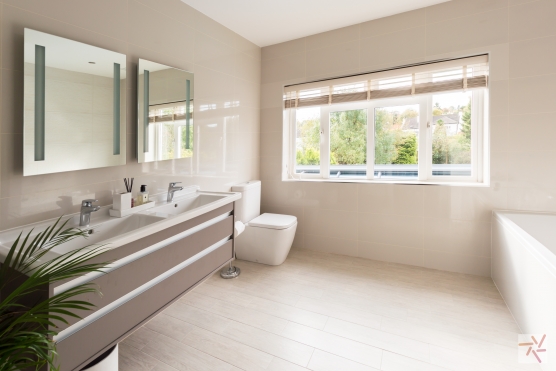 3101W 12 Photo Shoot location in West Yorkshire with modern bathroom including his and her sinks