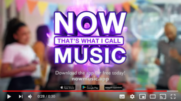 NOW music app commercial